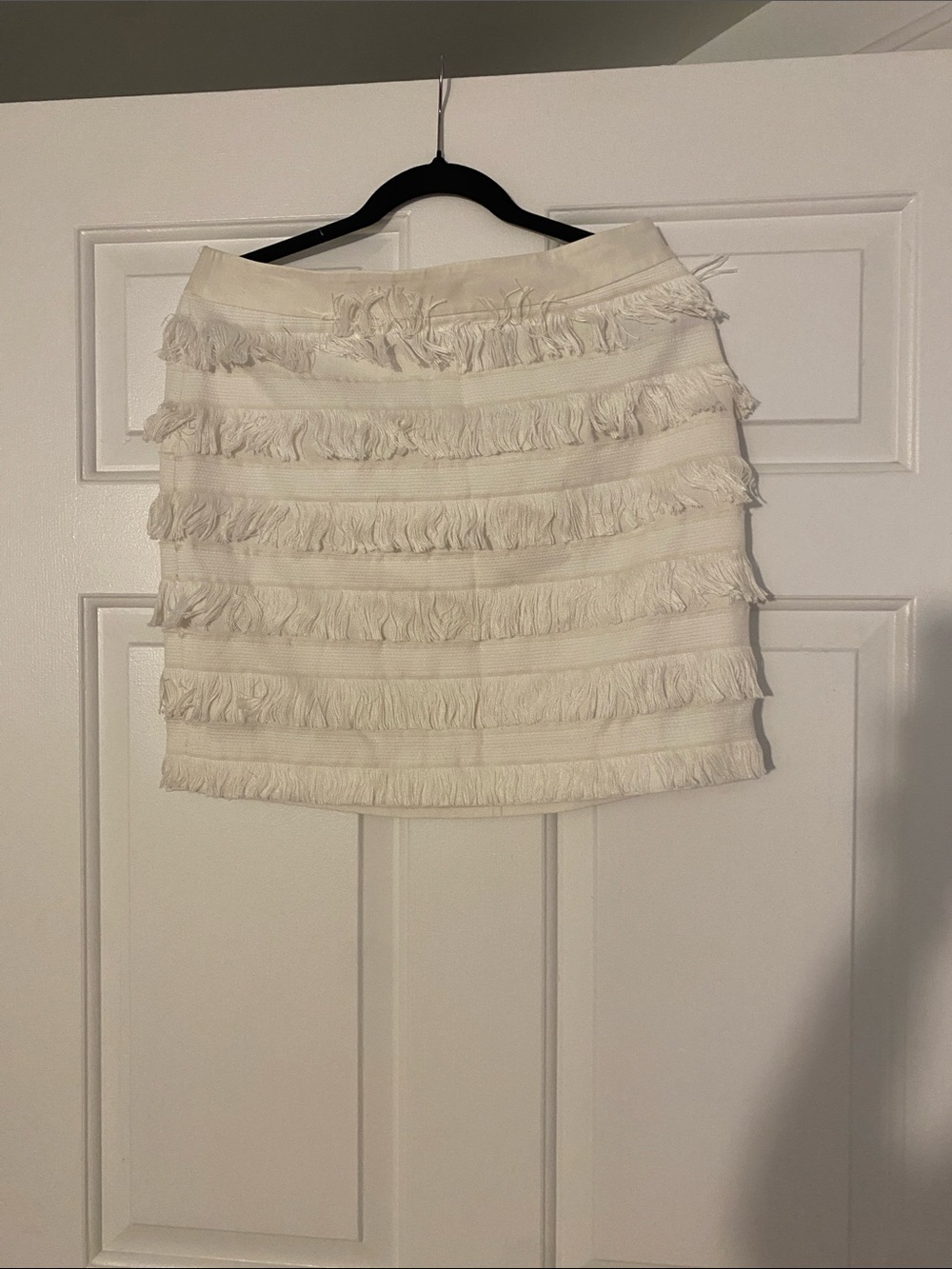 The Limited Ivory Fringe Mini Skirt
